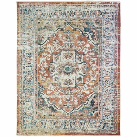 MAYBERRY RUG 2 ft. 1 in. x 7 ft. 5 in. Oxford Dover Area Rug, Rust OX3100 2X8